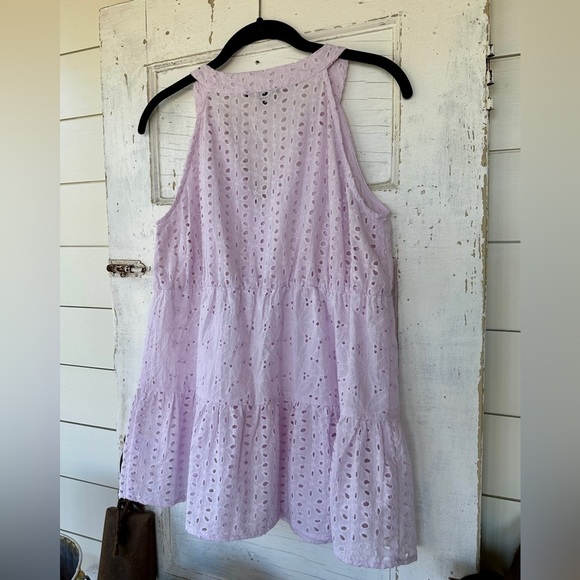 STACCATO, NWOT WOMENS SLEEVELESS, TIERED TOP IN LILAC. 100% COTTON EYELET.SIZE S - Picture 7 of 9